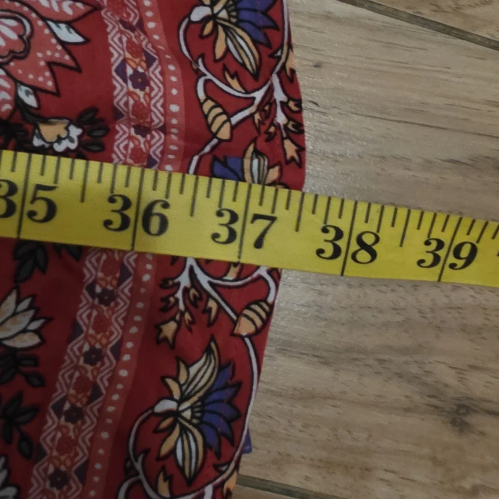 Red Tiered Boho Maxi Skirt for Casual Resort Wear - Picture 5 of 5